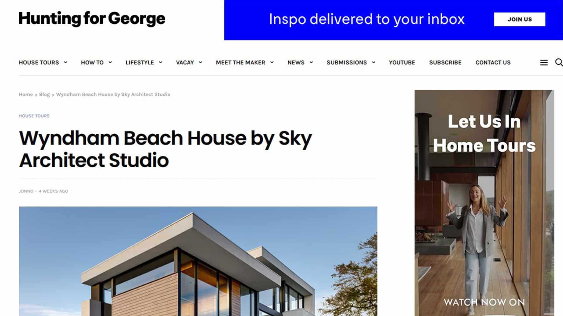 Hunting for George Sky Architect Studio Wyndham Beach House