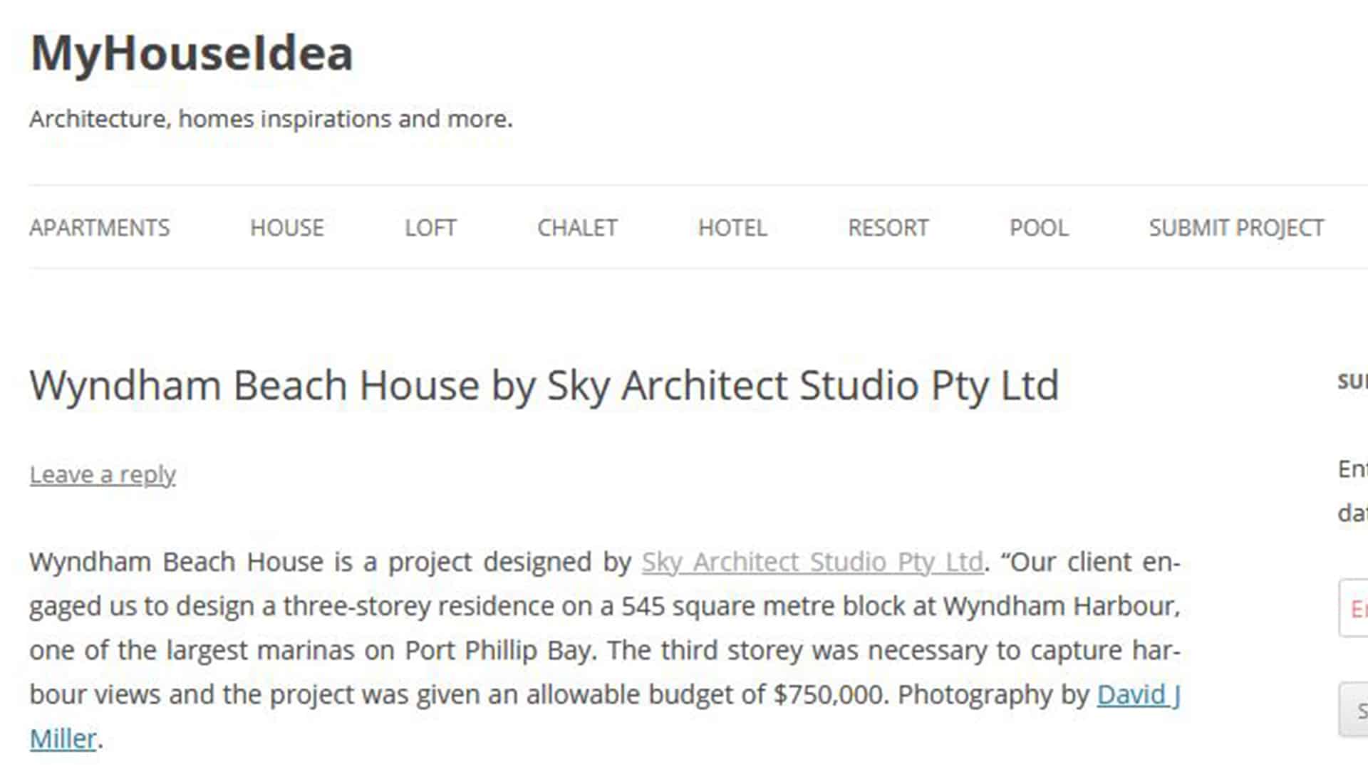 My House Idea Sky Architect Studio Wyndham Beach House