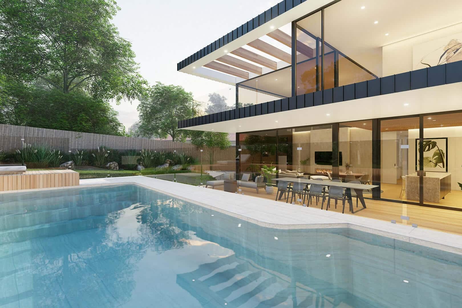 Camberwell Modern House – designed by Sky Architect Studio. Alteration and Additions to an existing Heritage house, a transition from old to new. Smooth connection to the new swimming pool at the rear.